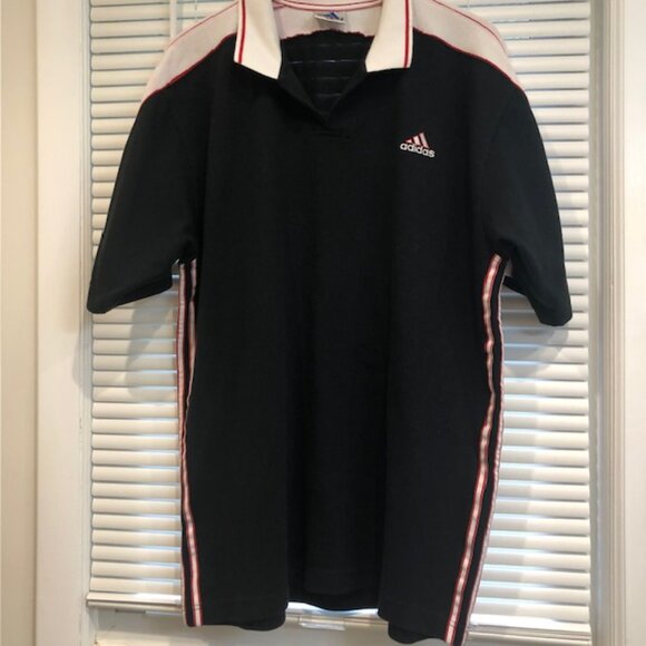 Adidas Vintage Black White Red Polo Shirt Size XXL - Picture 2 of 16
